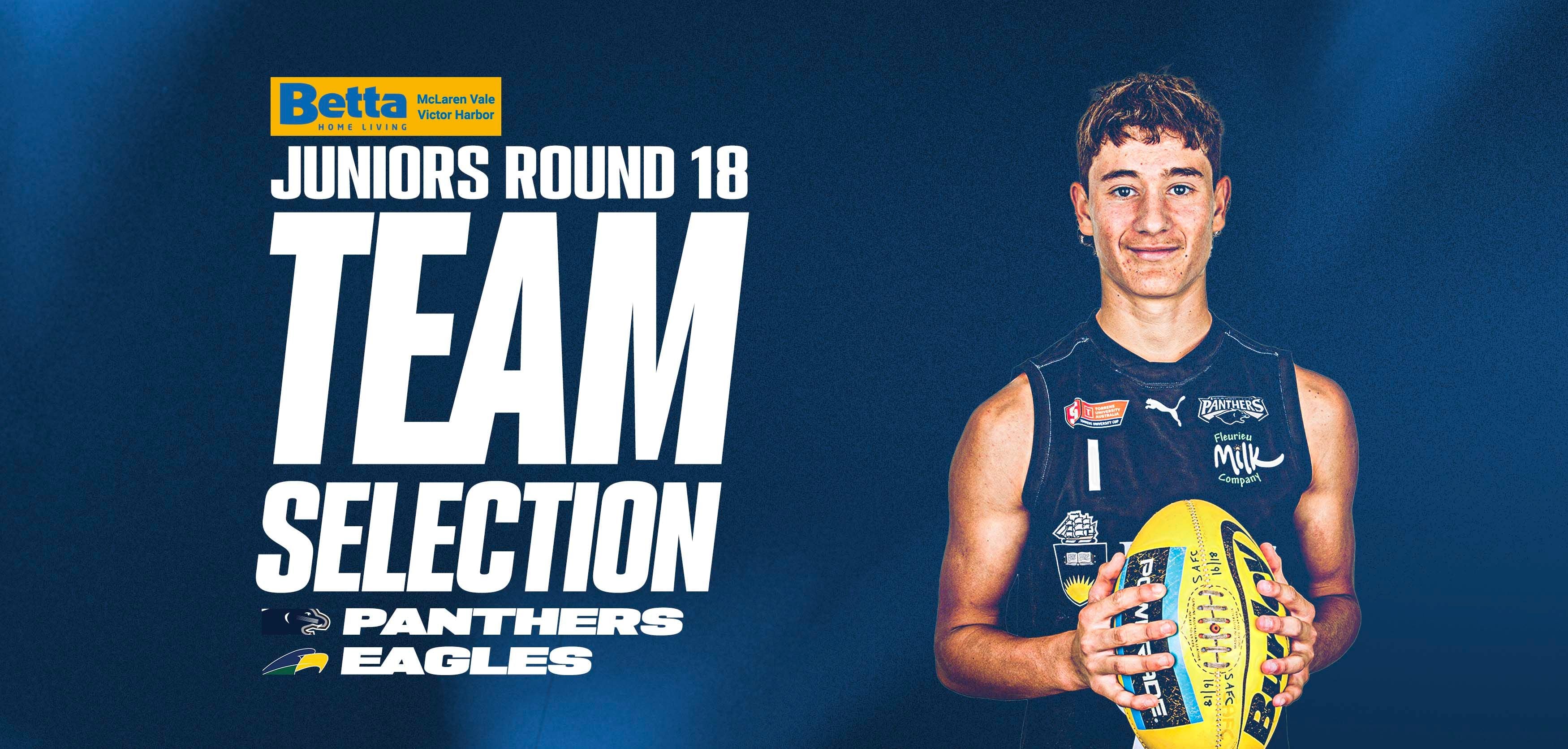 BETTA Team Selection: Juniors Rd 18 v Woodville-West Torrens BETTA Team Selection: Juniors Rd 18 v Woodville-West Torrens